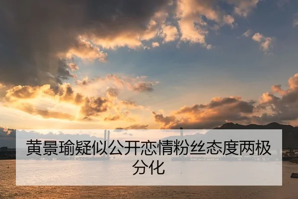 黄景瑜疑似公开恋情粉丝态度两极分化